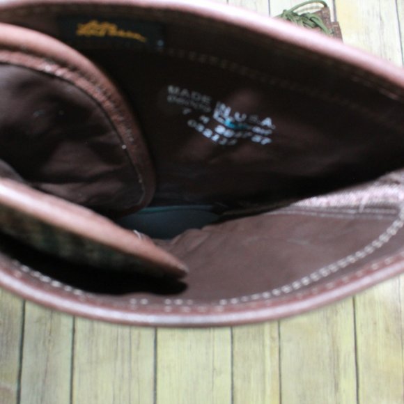 LL BEAN 16 inch Signature Wool Plaid Duck Boots 7 - Picture 9 of 11